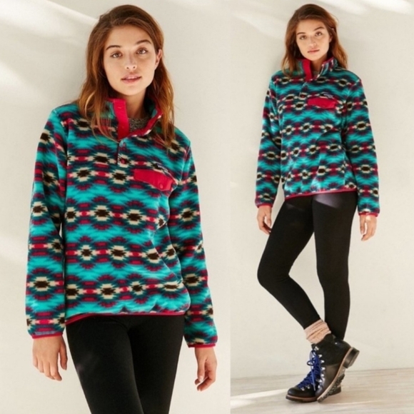 Patagonia Synchilla "Wild Desert' Fleece Pullover Rare Colorful | Women's Size M - Picture 2 of 12